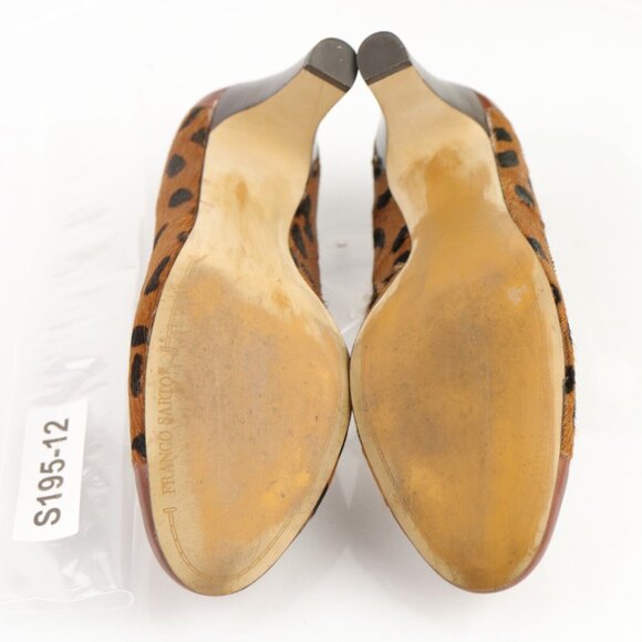 Franco Sarto Womens Empire Pump Size 8 Brown Leopard Calf Hair Heel Dress Shoe - Picture 10 of 12